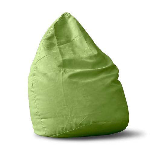 Lumaland Sitzsack Luxury 60x45cm | Microvelours Beanbag mit extra weichem & robustem Stoff | Für Erwachsene & Kinder| Ideal geeignet für Kinderzimmer | Sessel & Stuhl Bean Bag [Grün]