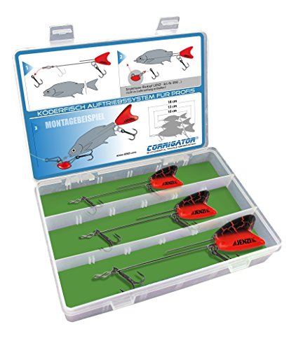 Jenzi Spezial-Köderfisch Auftriebssystem sortiert in einer Box 10,14 und 18cm