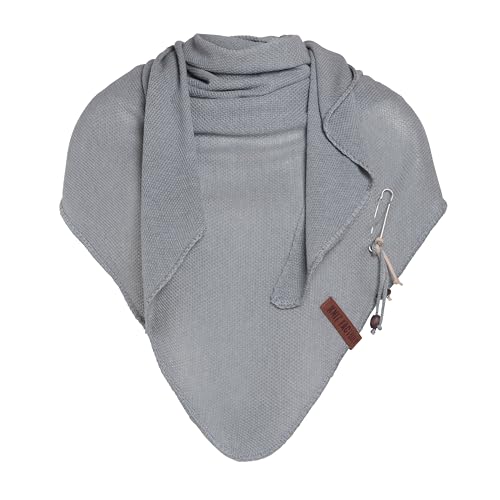 Knit Factory Damen Schal LOLA - Dreieck Schal 190 x 85 cm (Light Grey)
