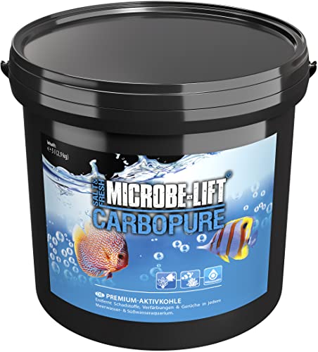 MICROBE-LIFT® - Carbopure | 5 L / 2,9 kg | Aktivkohle für jedes Meerwasser und Süßwasser Aquarium | Dampfaktiviert, pelletiert & säuregewaschen | Entfernt Verunreinigungen & Trübungen