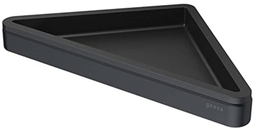 Geesa Frame Eckablage, Duschablage aus Messing/Kunststoff, Farbe: Schwarz, 230 x 25 x 170 mm