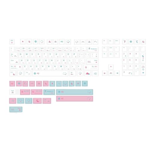 Weiße Tastenkappen, XDA-Profil-Tastenkappen-Set für Spiele, mechanische Tastaturen, DIY, nur personalisierte Tastenkappen, japanische 132 Tasten, Tastenkappen