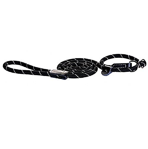 Rogz Rope Line Moxon Lead - Schwarz - Large - 180 cm / 12 mm