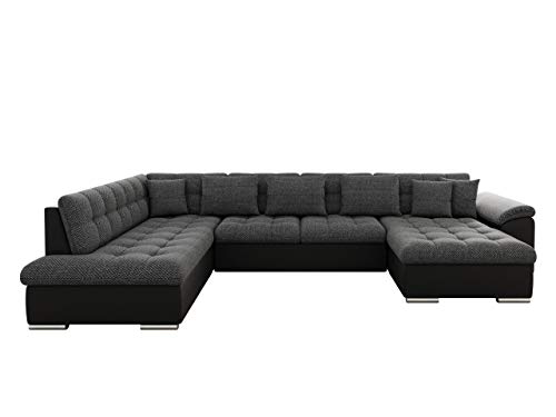 Eckcouch Ecksofa Niko! Design Sofa Couch! mit Schlaffunktion! U-Sofa Große Farbauswahl! Wohnlandschaft! (Ecksofa Rechts, Soft 011 + Majorka 03)