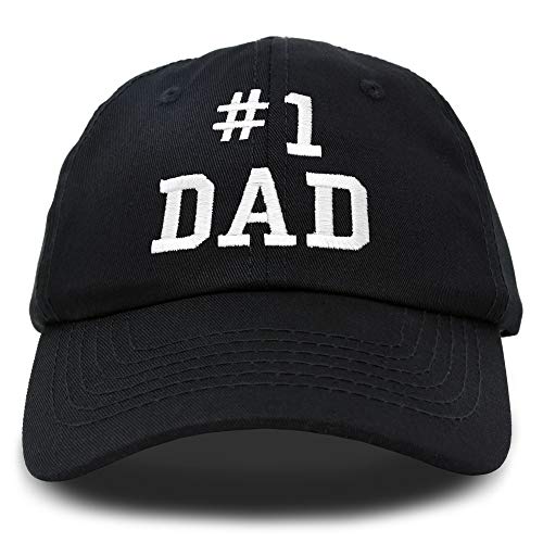 DALIX #1 Dad Hat Number One Baseballkappe bestickt, schwarz, Einheitsgröße
