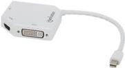 Manhattan 207362 3-in-1 4K Mini-DisplayPort-Adapter Mini-DisplayPort-Stecker auf HDMI/DVI/VGA-Buchse passiv/Aktiv Weiß