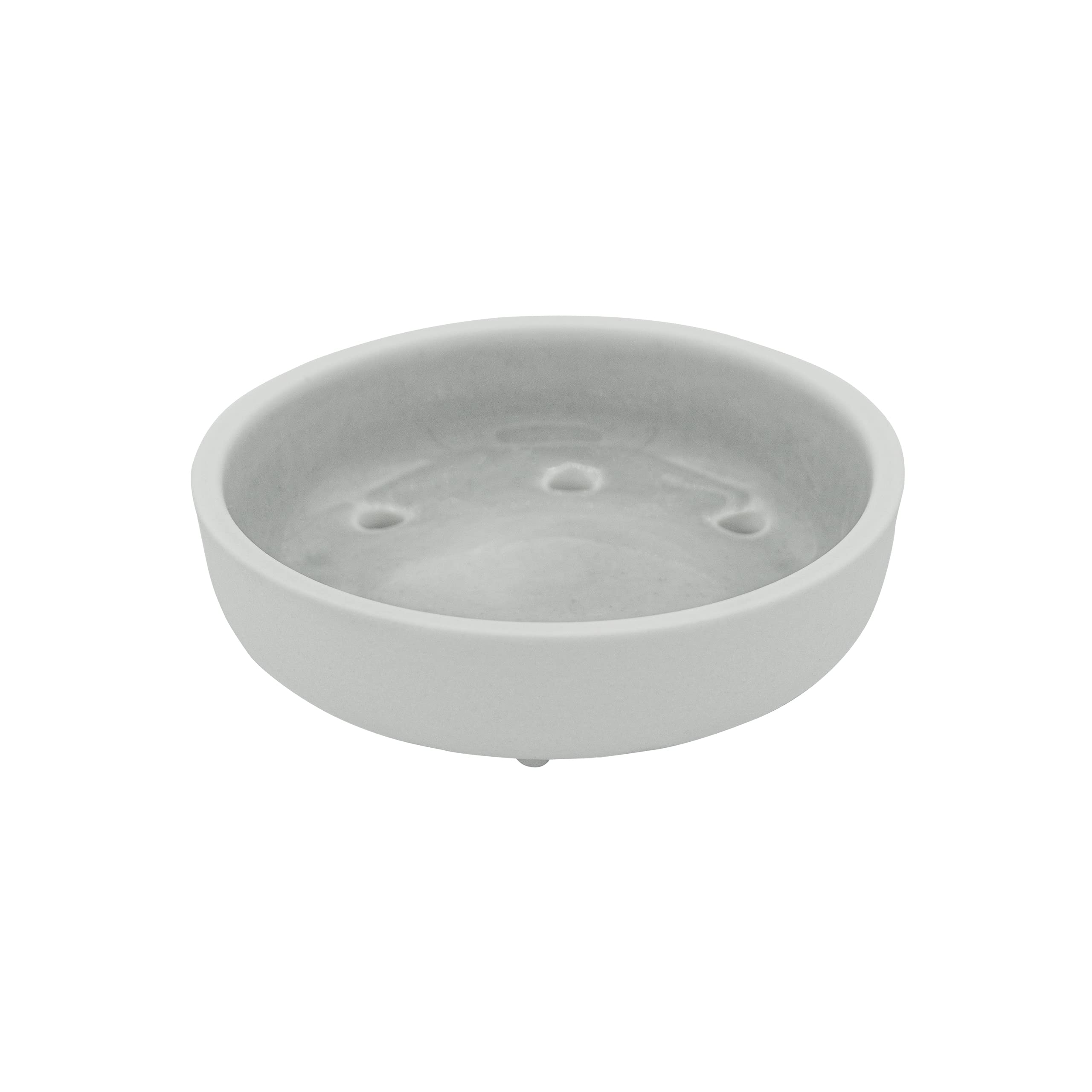 hello simple - Seifenschale aus Porzellan – spülmaschinenfest – Handmade – plastikfrei (grau)