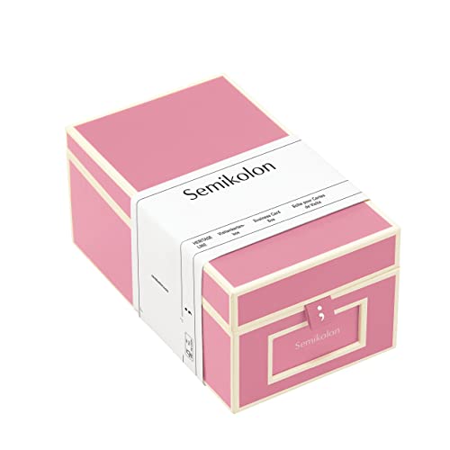 Semikolon 364115 Visitenkartenbox – alphabetisches Register – 10,5 x 18 x 8,3 cm – Business-Card-Box – flamingo pink