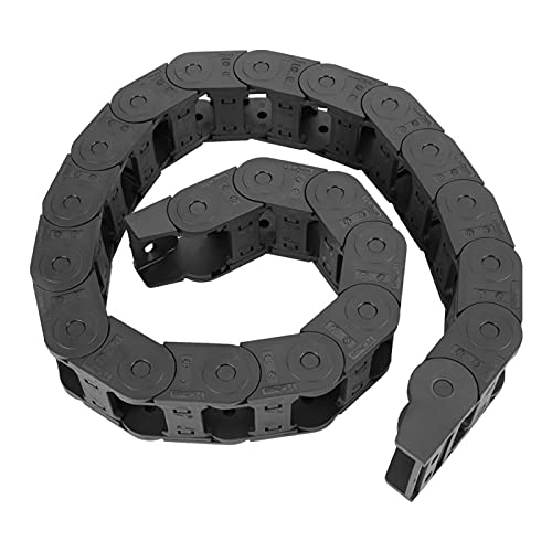 Les-Theresa 100cm Kabelschleppkette Nylon Cable Drag Chain beidseitig offen Flexible Bremse für Kettengravurmaschine Schwarzem (Innenmaß 25 x 38mm)