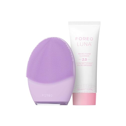 FOREO Deep Clean LUNA 3 Set - Elektrische Gesichtsreinigungsbürste empfindliche Haut + LUNA Micro-Foam Cleanser 2.0, 100 ml - Tägliche Gesichtsreinigung & Massage - Gesichtspflege - Porenminimierer
