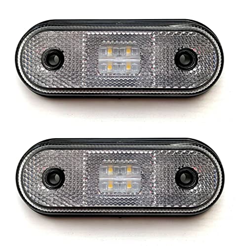 MelTruck® 2x Weiße LED Begrenzungsleuchte Umrissleuchte für LKW Anhänger Trailer Wohnwagen