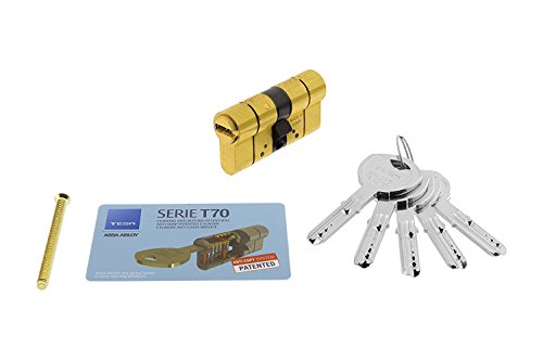 tesa T70 - Zylinder 5 Schlüssel E24 2030/30 x 50 Messingfarben