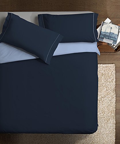 Ipersan Bettwäscheset, für französische Betten, Baumwolle 120 x 190 cm blau/azurblau