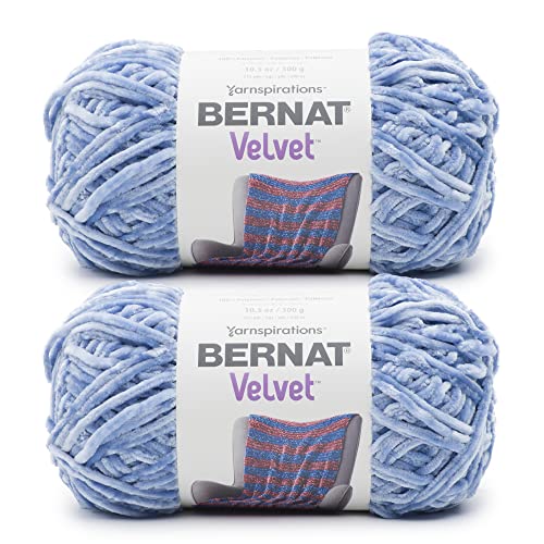 Bernat Velvet Smokey Blue Garn – 2 Packungen mit 300 g – Polyester – 5 sperrig – 300 Meter – Stricken/Häkeln