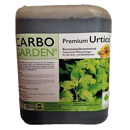 CARBOGARDEN Premium Urticol Brennnesselkonzentrat, geruchsarm, mit Pflanzenkohle veredelt, flüssig (5 Liter)