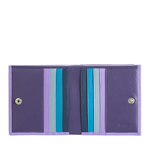 DUDU Mehrfarbiges Portemonnaie RFID in Leder mit Kartensteckfächer und Münzfach Mauve