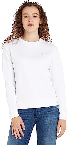 Tommy Jeans Damen TJW Regular Fleece C Neck Pullover, Schwarz, M