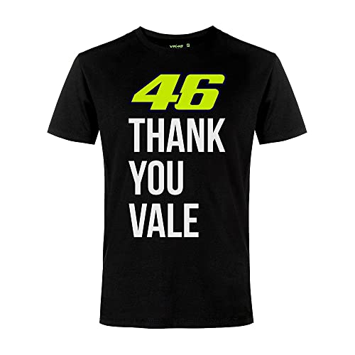 Valentino Rossi Men's Thank You VALE T-Shirt, Schwarz, S