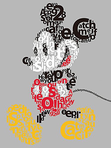 Disney Mickey Mouse Type, 60 x 80 cm, Leinwanddruck, Mehrfarbig