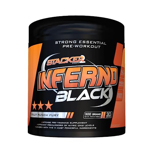 Stacker2 Inferno Black Pre-Workout Booster Trainingsbooster Muskelaufbau Fitness 300g (Fruit Punch)
