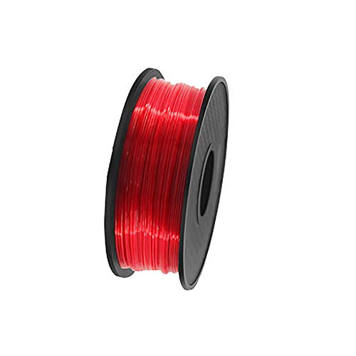 3D-Druckerfilament PLA-Material 1,75 Mm, 1 Kg Spule Für Drucker Und 3D-Druckstift, Maßgenauigkeit +/- 0,02 Mm(Color:Transparent rot)