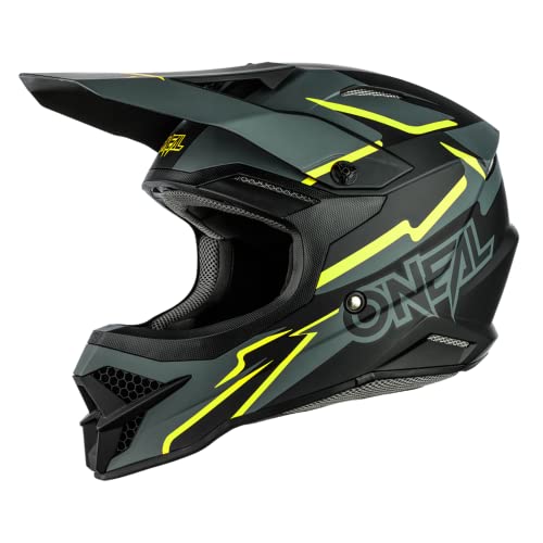 O'NEAL | Motocross-Helm | MX Enduro | ABS-Schale, Sicherheitsnorm ECE 22.05, Lüftungsöffnungen für optimale Belüftung & Kühlung | 3SRS Helmet Voltage | Erwachsene | Schwarz Neon-Gelb | Größe XL