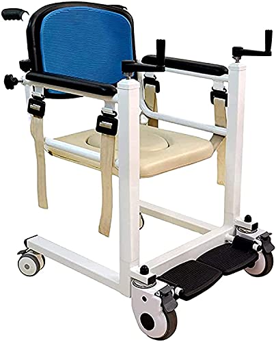 Multifunktionaler Pflegerollstuhl, tragbarer Rollstuhl mit Patientenlift für zu Hause mit um 180 ° geteiltem Sitz mit Bettpfanne, für Behinderte