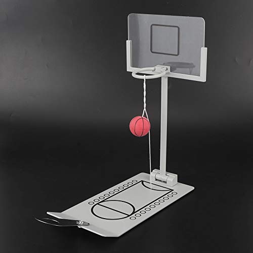 Mini Tisch Basketball, Tischbasketball aus Metall Schreibtisch Spielzeug Zusammenklappbarer Tischkorb Miniatur Office Desktop Ornament Dekoration Geschenk