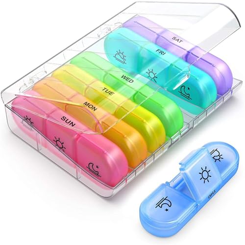 Tablettenbox Tragbare kleine Pillendose, großes Gitter, tägliche Pillendose, Medikamentenspender Pillendose (Color : 2)