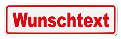 LOHOFOL Magnetschild mit Wunschtext | Schild magnetisch mit Text nach Wunsch (45 x 13 cm) (Rot)