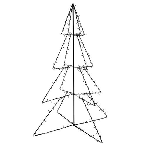 vidaXL Weihnachtsbaum 240 LEDs Innen Außen Pyramide Christbaum Metallbaum Weihnachtsdeko Lichterpyramide Deko Weihnachten 115x150cm Metall