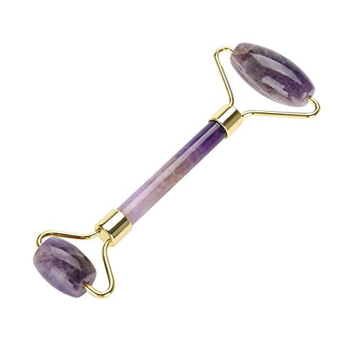 Jade-Gesichtsroller-Massagegerät, Natürliche Jade-Rollenmassage Amethyst-Gesichtsmassage Anti-Falten-Anti-Aging für Gesichtsaugen