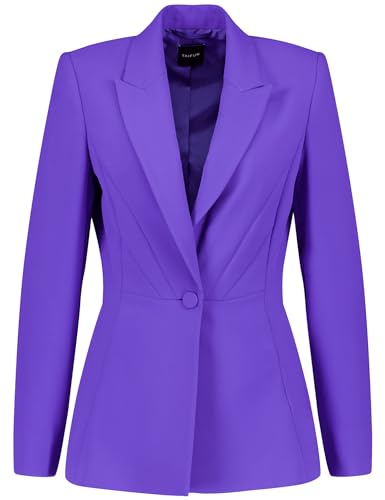 Taifun Damen Taillierter Blazer aus feiner Qualität Langarm unifarben Purple Ink 34