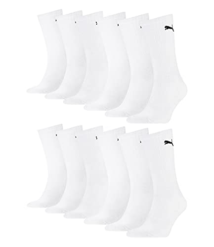 PUMA Unisex Socken, Sportsocken 15 PAAR, Frotteesohle, Regular Crew (Weiß (300), 43-46 (9-11 UK))