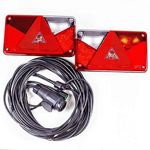 Mantes Anhänger Rückleuchten mit Kabel: Rückleuchten Aspöck Multipoint V LED + 7 m 13-poliger Kabelsatz