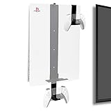 PS5 Wandhalterung für Playstation 5 Disc Edition und Digital Edition (Montieren Sie die Konsole an der Wand in der Nähe oder hinter dem Fernseher mit unsichtbarem Design), inkl. 2 Zubehörhalterungen