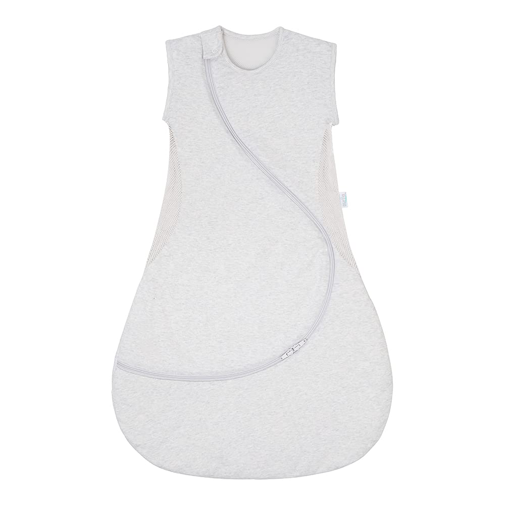 PurFlo Babyschlafsack | leichter Sommerschlafsack 0,5 Tog | 3-9 Monate | reisefreundlicher Schlafsack | Neugeborene Essentials | Minimal Grey