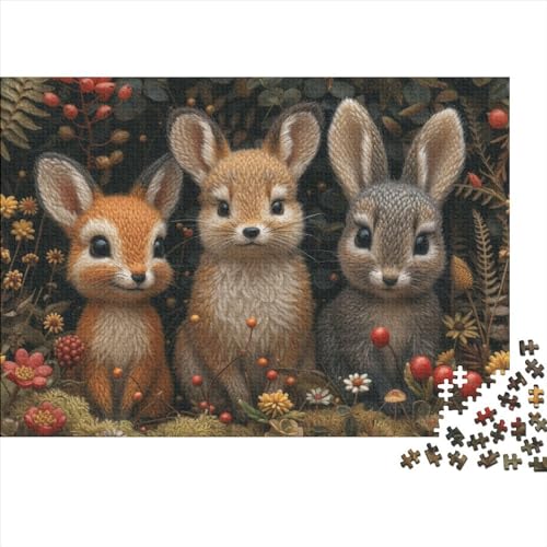 Rabbit Village 500 Teile Puzzle Puzzle Kunst Geschenke Schwieriges Puzzlespiel Lively and Cute Handgemachtes DIY Eltern-Kind-Erziehung 500pcs (52x38cm)