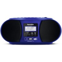 TechniSat DIGITRADIO 1990 - Stereo-Boombox mit DAB+/UKW-Radio und CD-Player (Bluetooth-Audiostreaming, Kopfhöreranschluss, USB, AUX in, Ladefunktion, Uhr, 2 x 1,5 Watt Ausgangsleistung) blau