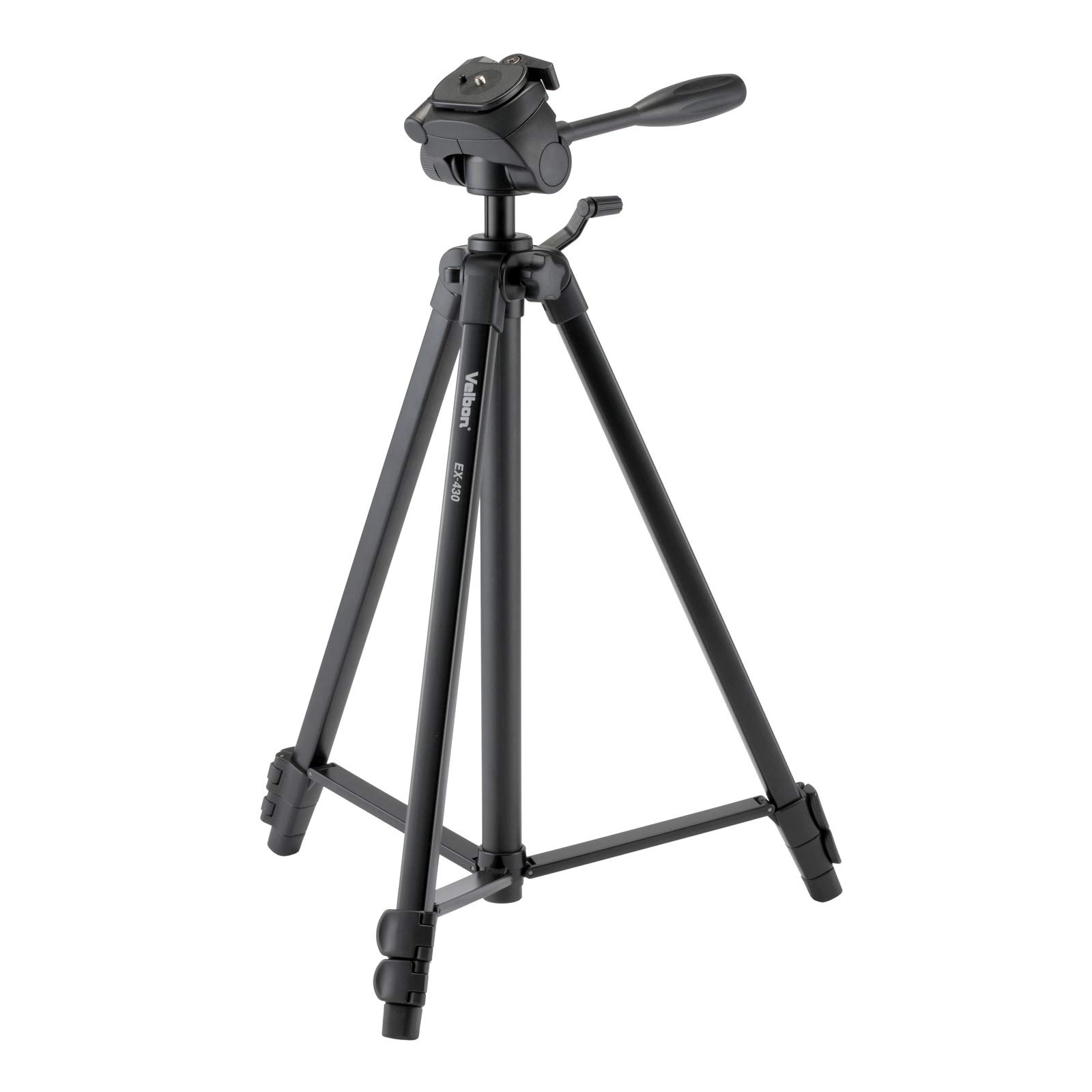 Velbon EX-430 Aluminium Dreibein-Stativ (Höhe 151 cm, Belastbarkeit 1 kg), schwarz