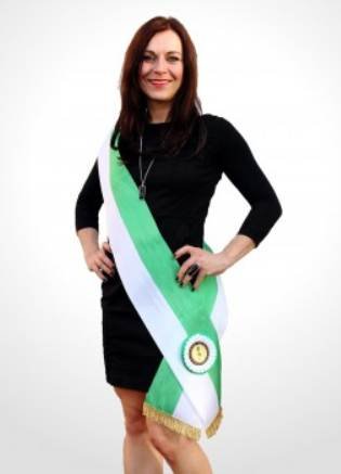 S.B.J - Sportland Schärpe für Miss Wahlen/Siegerschärpe grün-weiß