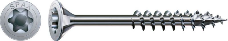 SPAX Universalschraube, 6 x 140 mm, 100 Stück, Teilgewinde, Senkkopf, T-STAR plus T30, 4CUT, WIROX - 0191010601405