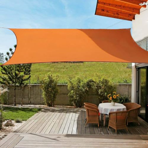 OldPAPA Sonnensegel - Rechteckig Sonnenschutz Wasserdicht Garten Camping Balkon Schwimmbad Leichtgewicht Überdachung mit Freiem Seil