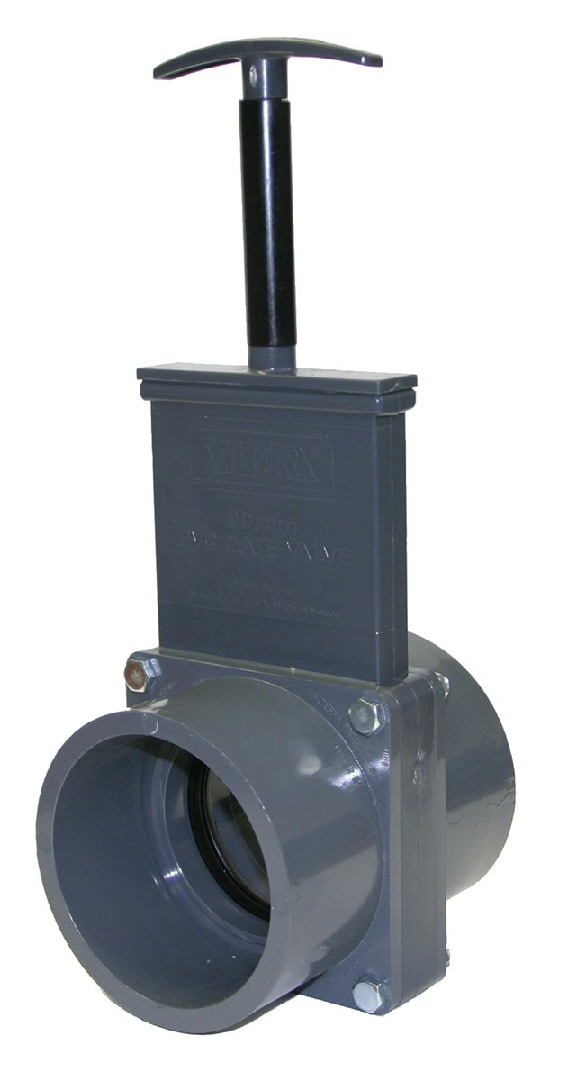 Valterra 8301X PVC-Torventil, 90 mm Slip mit Torhalter, PVC
