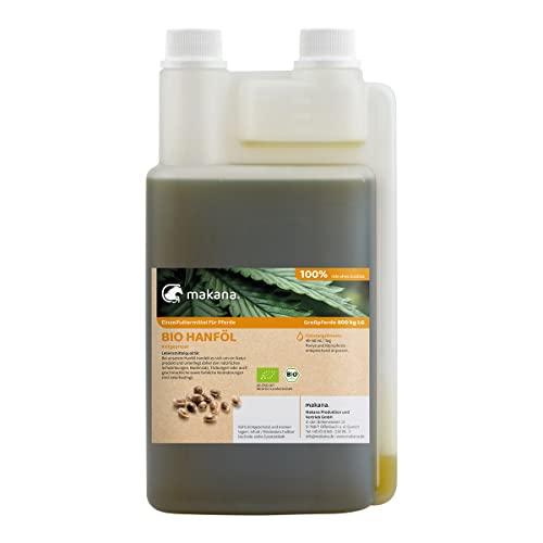 Makana BIO Hanföl für Tiere, kaltgepresst, 100% rein, 1000 ml Dosierflasche (1 x 1 l)