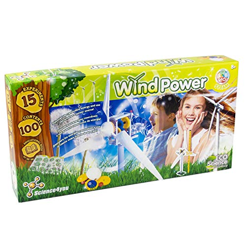 Science4you 80002358 Science4you-Riesenwindmühle 1 Meter Wind. Ökologisches und pädagogisches Spielzeug für Kinder 8 9 10 Jahre alt. Verwenden Sie erneuerbare Energie zum Laden von Batterien