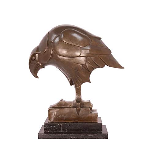 Bronzefigur Bronzestatue Skulptur Adler Marmorsockel 39,6 cm Art Deco Stil