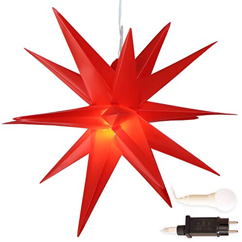 Weihnachtsstern Ø 45 cm rot, warmweiß, LED Stern für die Weihnachtsbeleuchtung innen und außen
