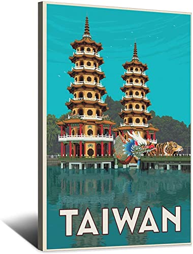 RuiChuangKeJi Wandbilder 70x90cm Kein Rahmen Vintage Reise Poster Taiwan Familie Schlafzimmer Dekorative Poster Geschenk Wandmalerei Poster