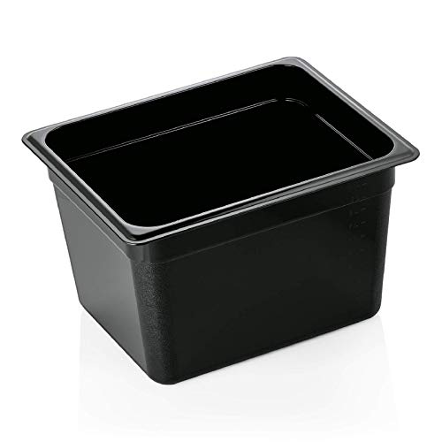Kadida Gastronormbehälter -schwarz- Gastro Behälter GN 1/2 Polycarbonat PC 65-200mm, Verschiedene Höhen erhältlich, Größe: 1/2-200mm